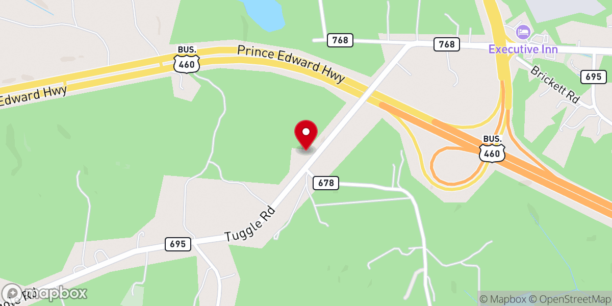 Map showing location of Mount Moriah Church