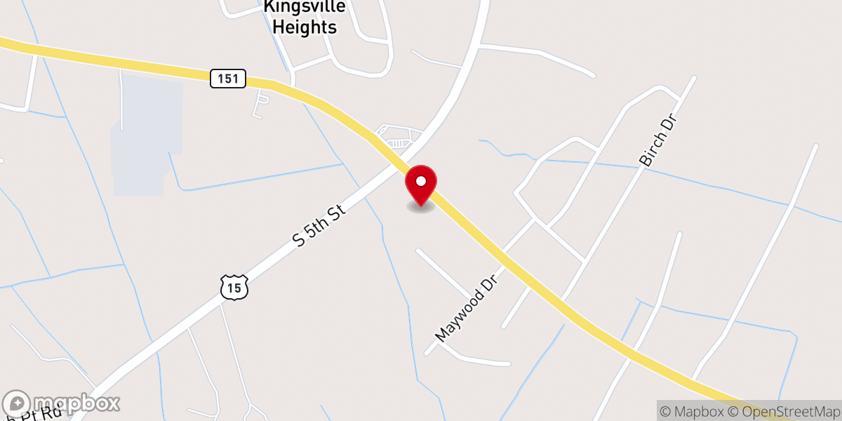 Map showing location of South Hartsville Baptist Church