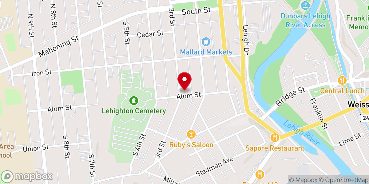 Map showing location of Child Evangelism Fellowship Inc Carbon & Lehigh Counties Epa Chapt