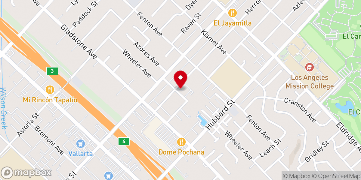 Map showing location of Sylmar La Voz Spanish Seventh-Day Adventist Church