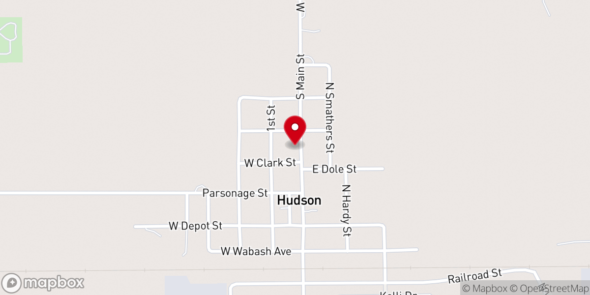 Map showing location of Hudson United Brethren Church
