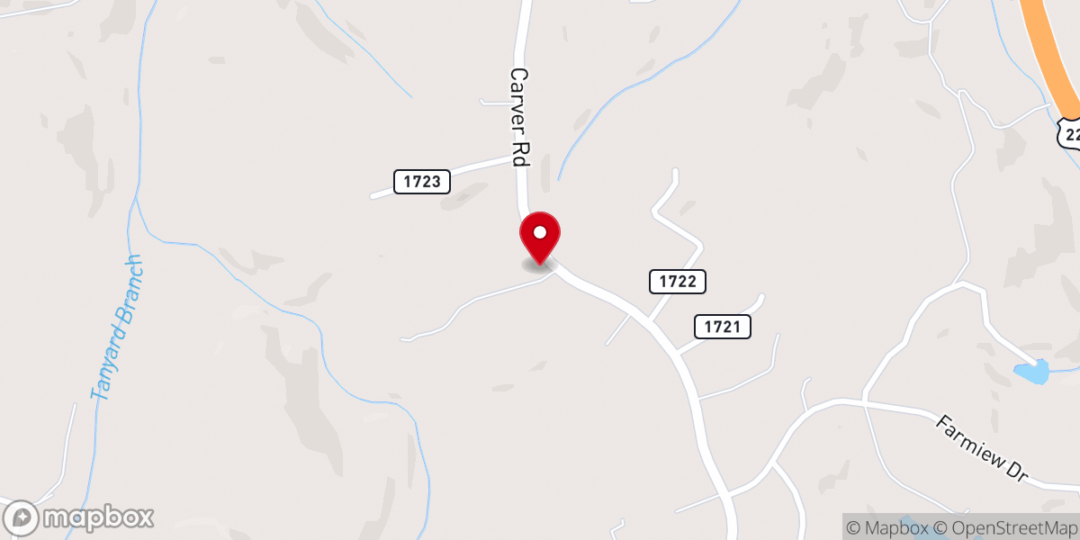 Map showing location of High Ridge Baptist Church