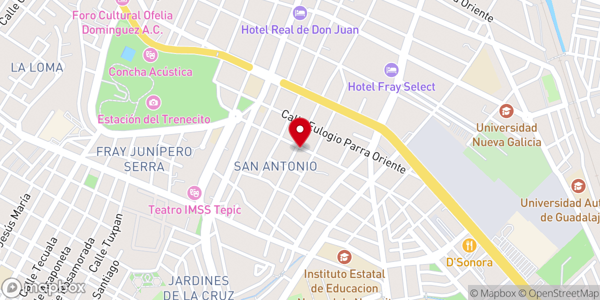 Map showing location of San Antonio de Padua
