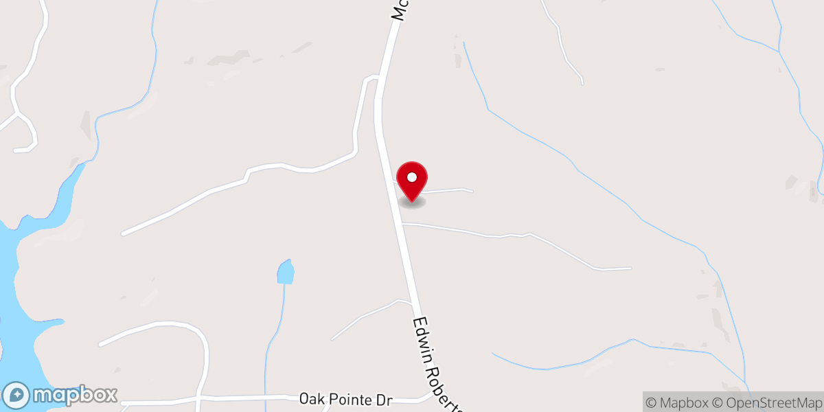 Map showing location of McGhee's Mill Baptist Church
