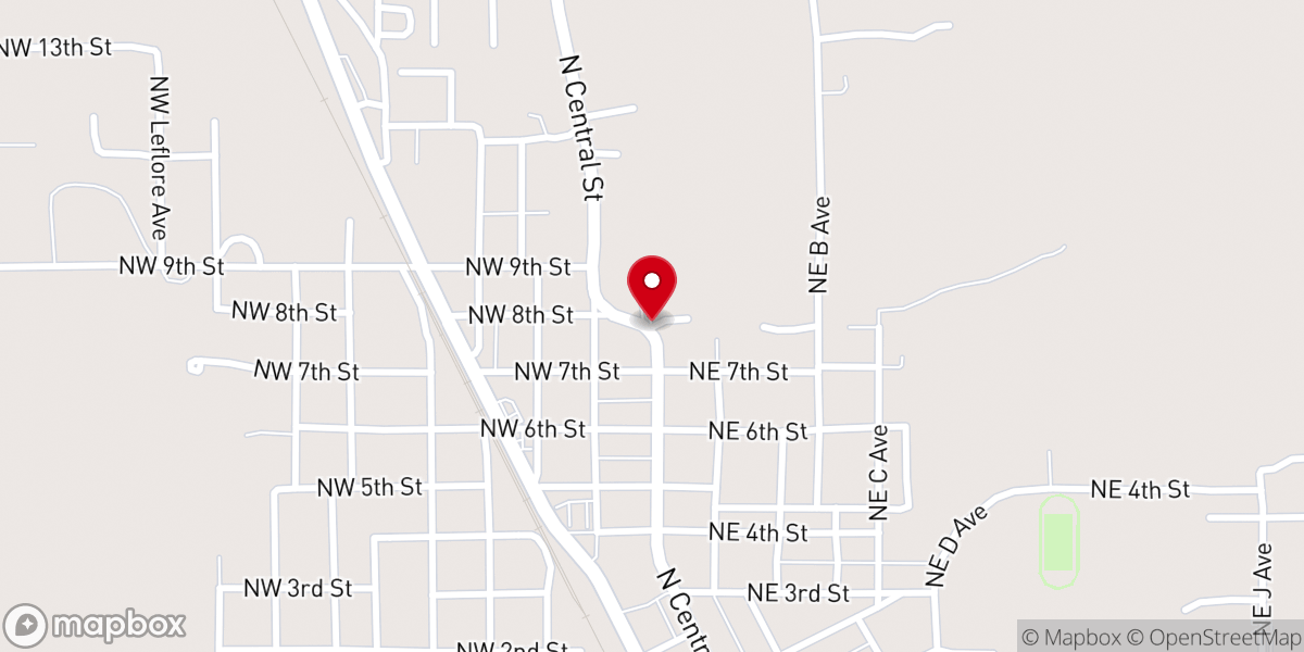 Map showing location of New Hope Mssnry Baptist Church