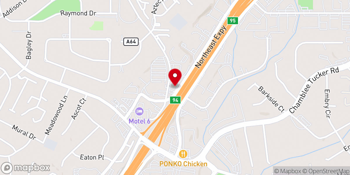 Map showing location of Iglesia Pentecostal Bethel de Chamblee