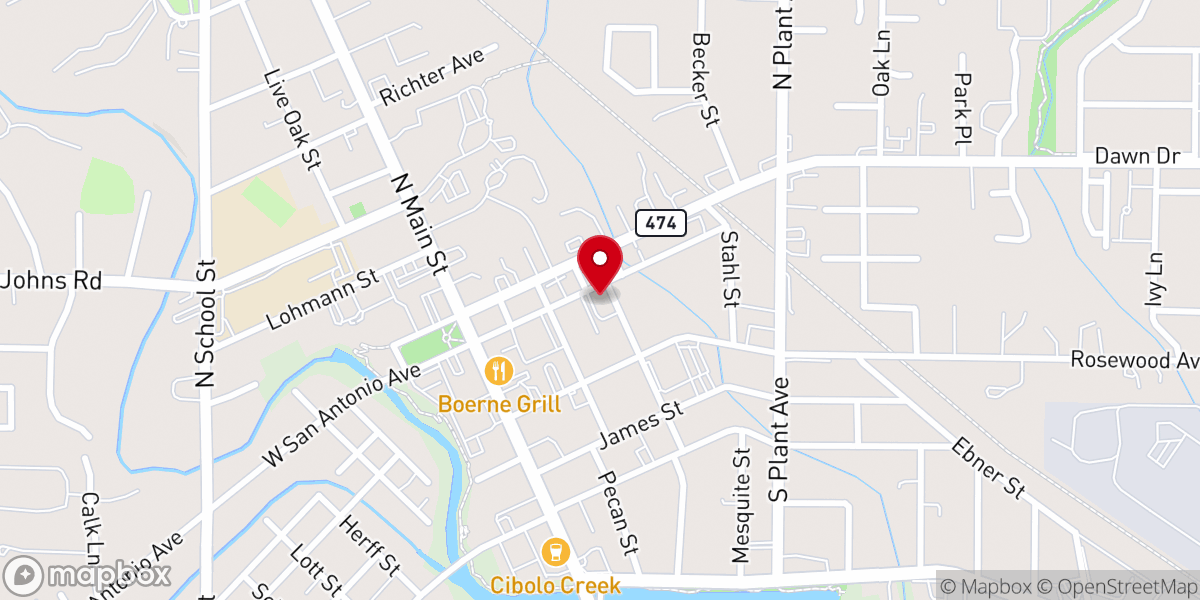 Map showing location of Boerne Methodist Church