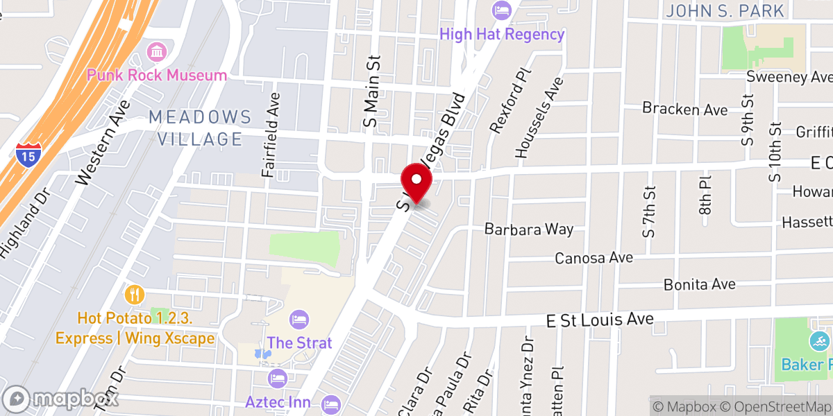 Map showing location of Married in Las Vegas Sign