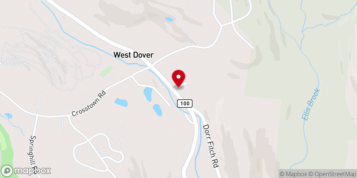 Map showing location of West Dover Congregational Church