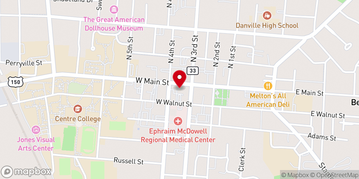 Map showing location of Trinity Episcopal Church