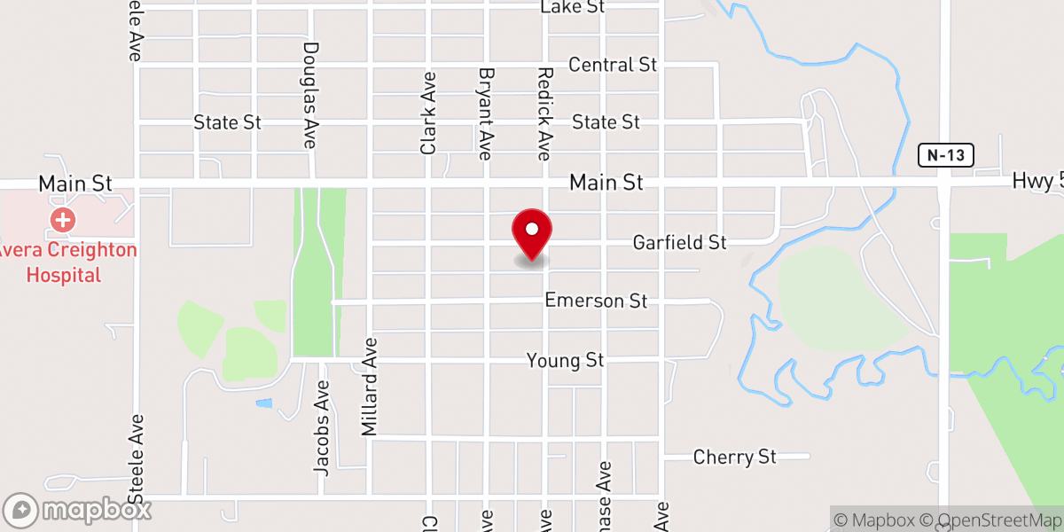 Map showing location of Congregational-Baptist Church
