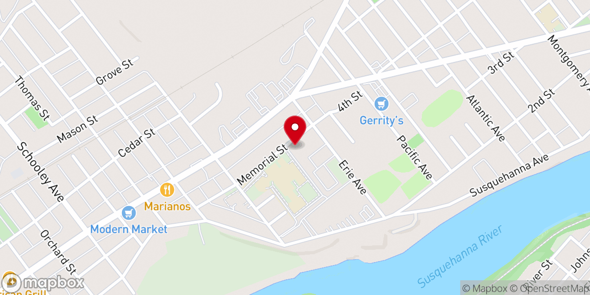 Map showing location of Parish of Saint Barbara