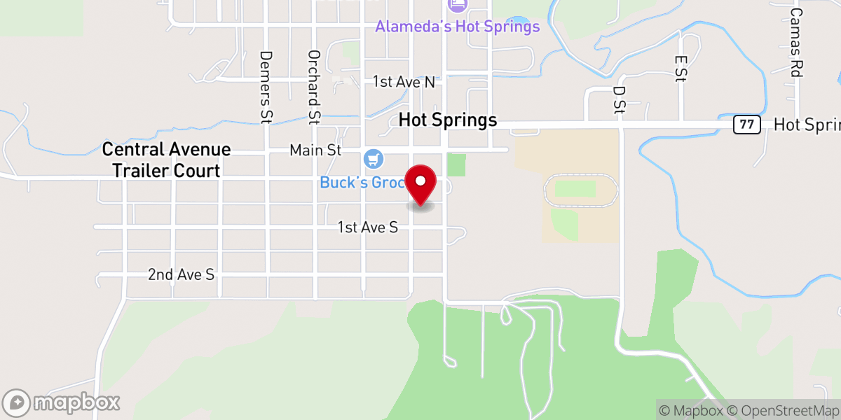 Map showing location of Sacred Heart Catholic Church
