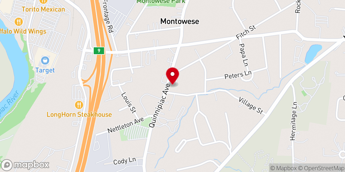 Map showing location of Montowese Baptist Church