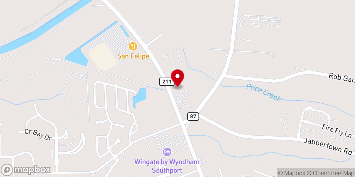 Map showing location of Bethel Baptist Church