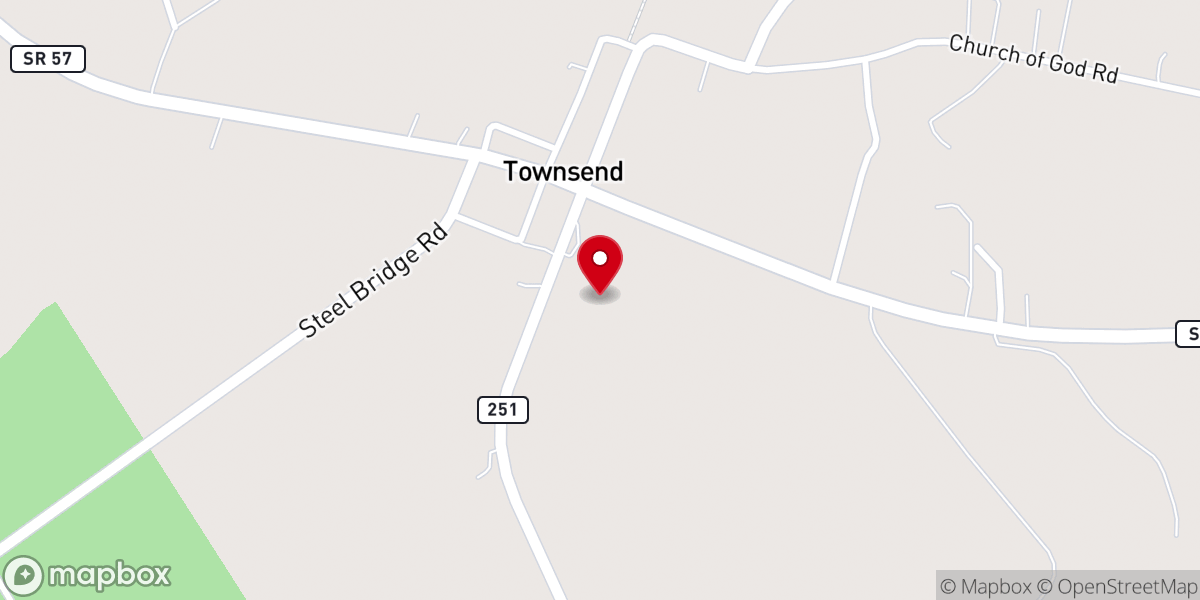 Map showing location of Friendship Baptist
