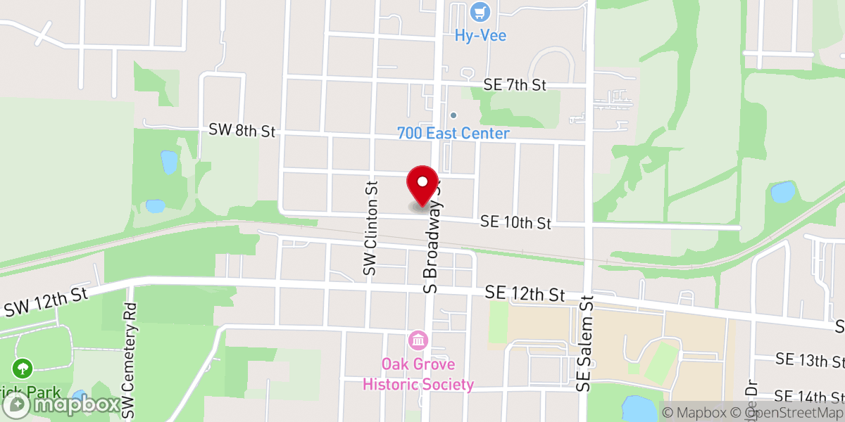 Map showing location of Oak Grove Seventh-day Adventist Church