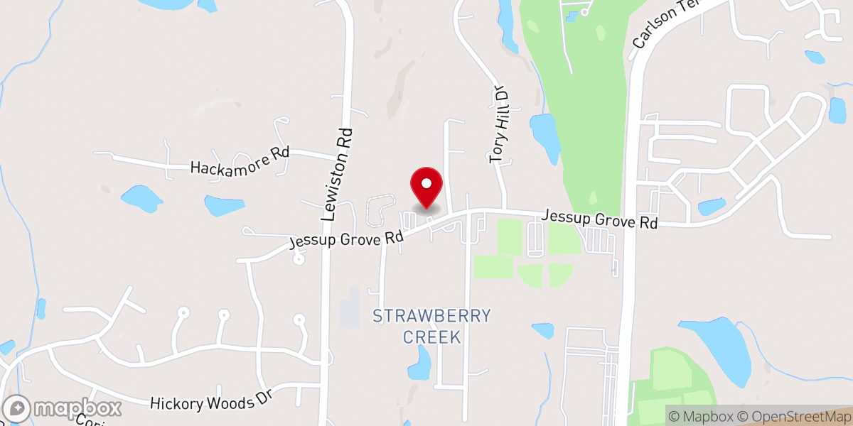 Map showing location of Jessup Grove Church