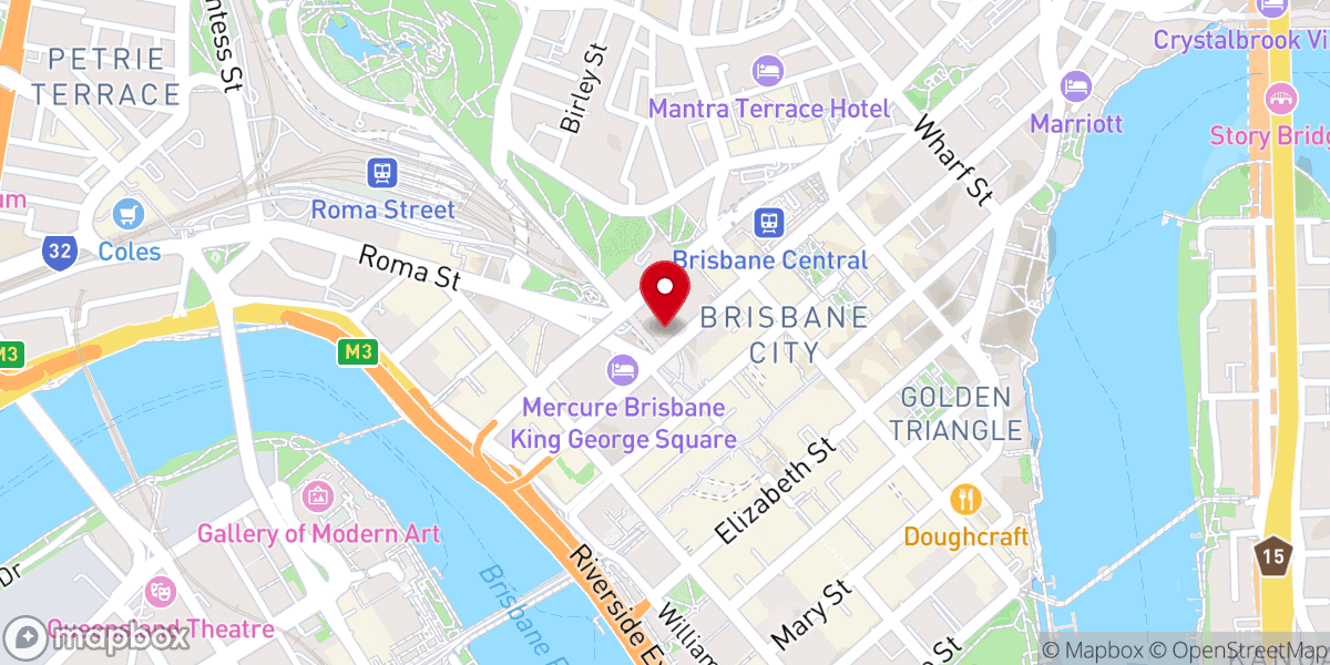 Map showing location of Albert Street Uniting Church