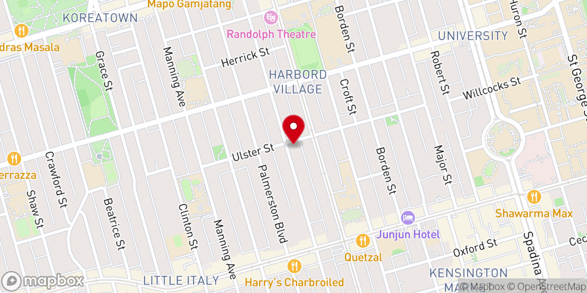 Map showing location of Congregation Shaarei Tzedec