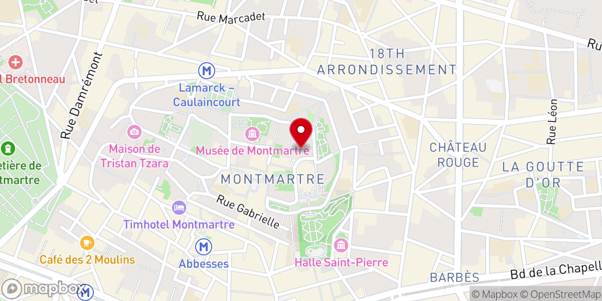 Map showing location of Carmel de Montmartre