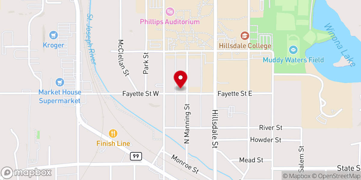 Map showing location of College Baptist Church