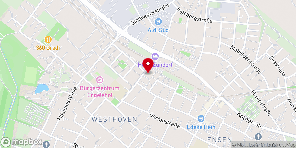 Map showing location of Johanneskirche - Evangelische Kirchengemeinde Porz