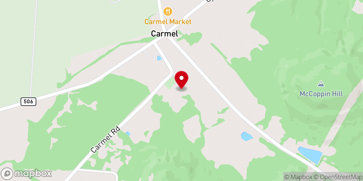 Map showing location of Carmel Church of God