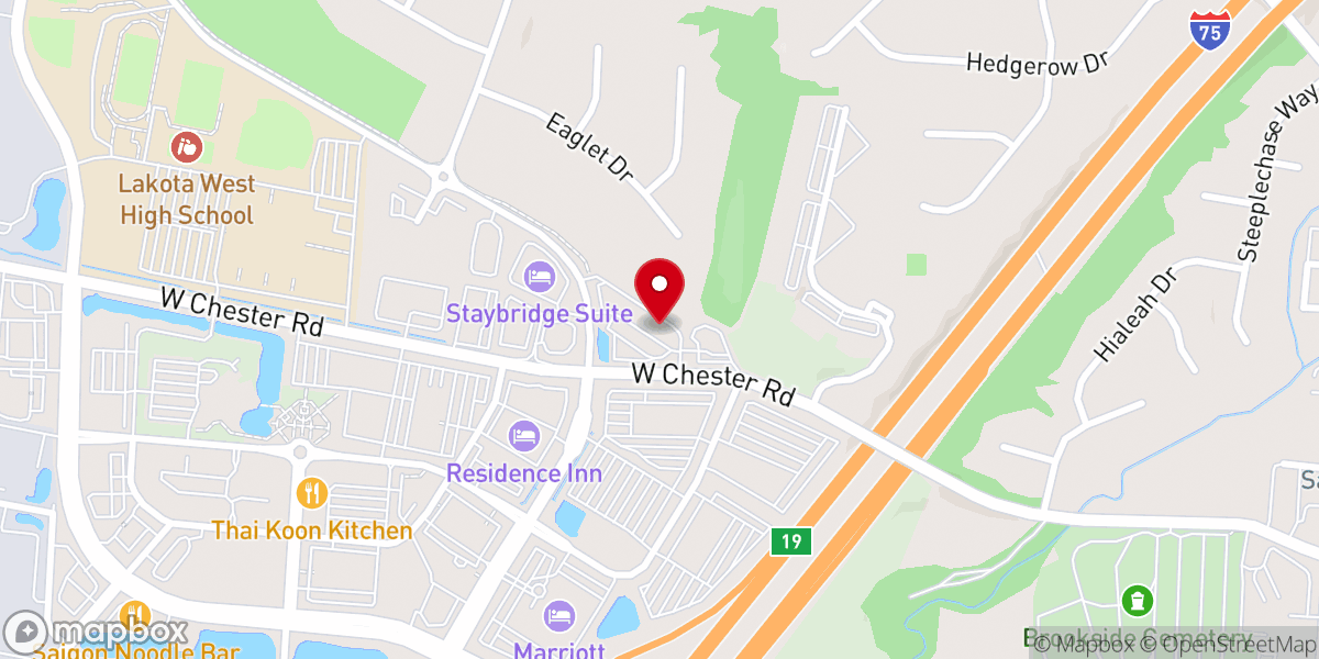 Map showing location of Northstar Church - West Chester
