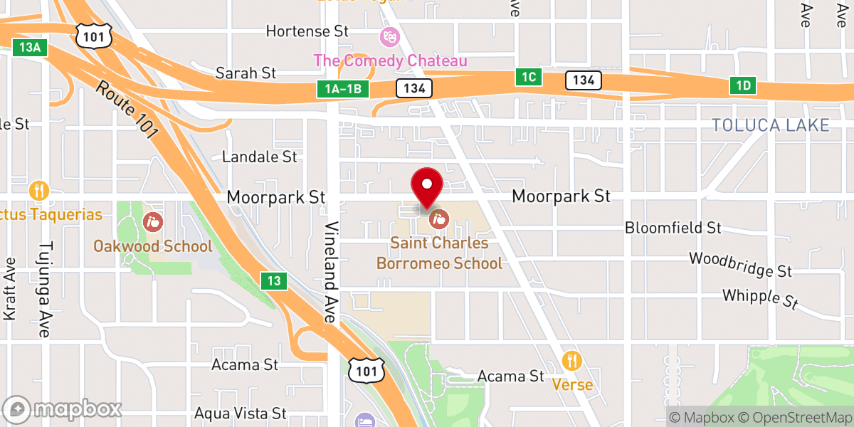 Map showing location of St Charles Borromeo School