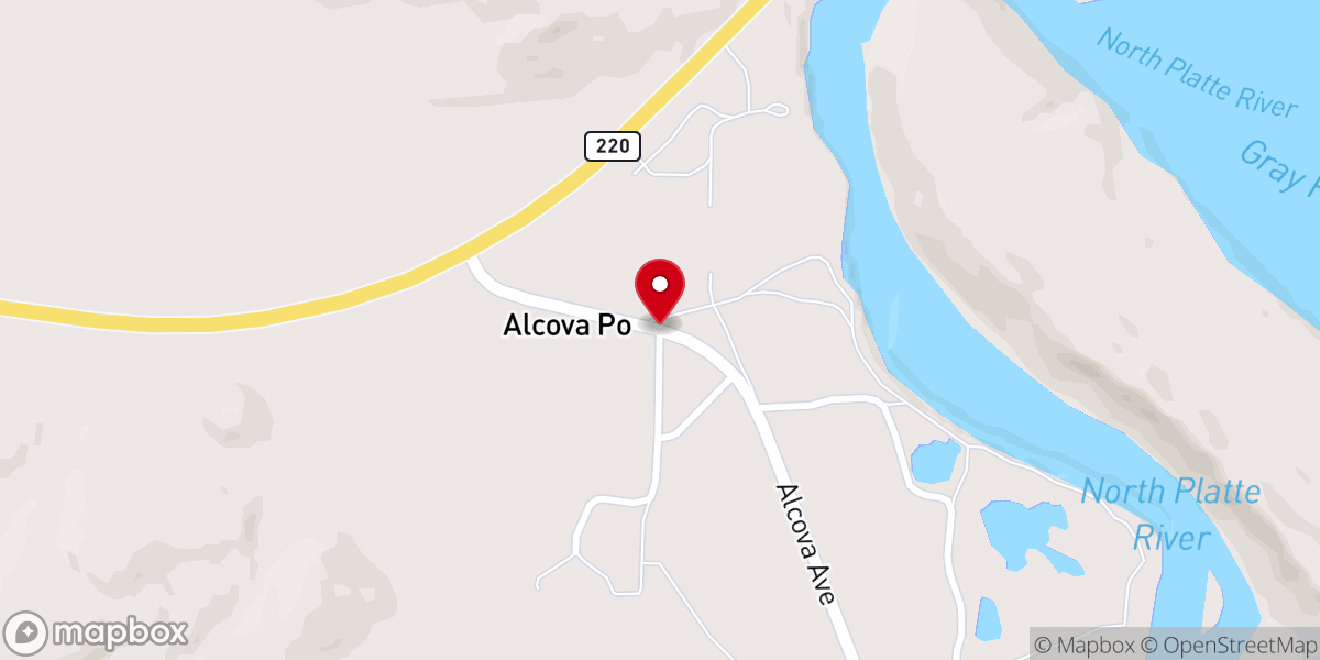 Map showing location of Alcova Po