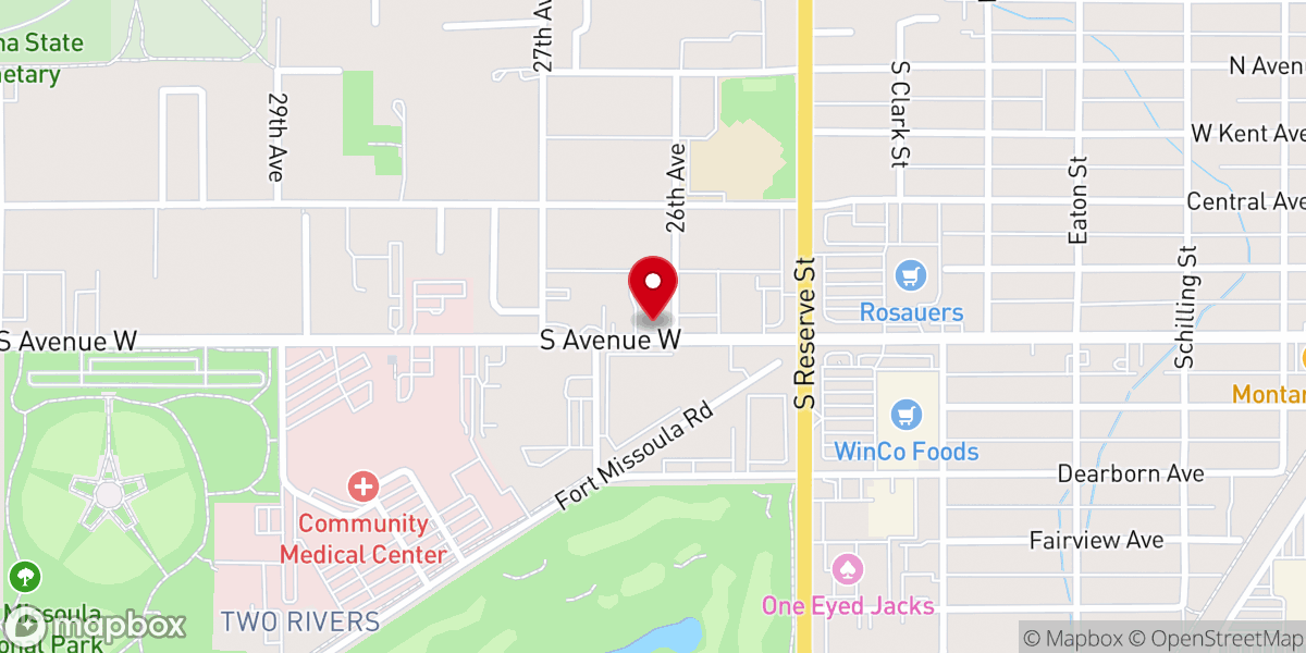 Map showing location of Missoula Church of the Nazarene