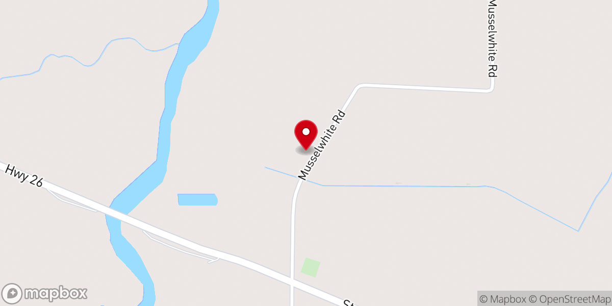 Map showing location of Oaklin Springs Baptist Church