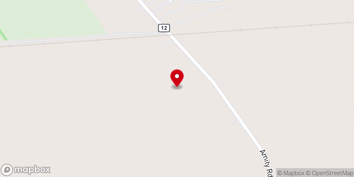 Map showing location of Amity Church
