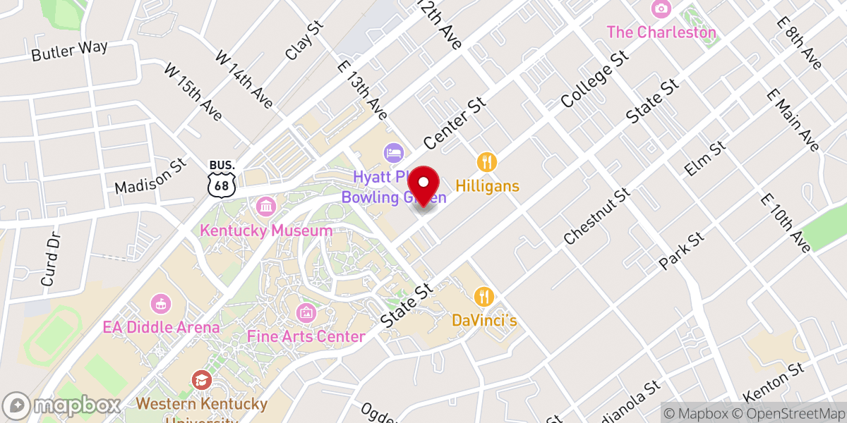 Map showing location of WKU Wesley Foundation