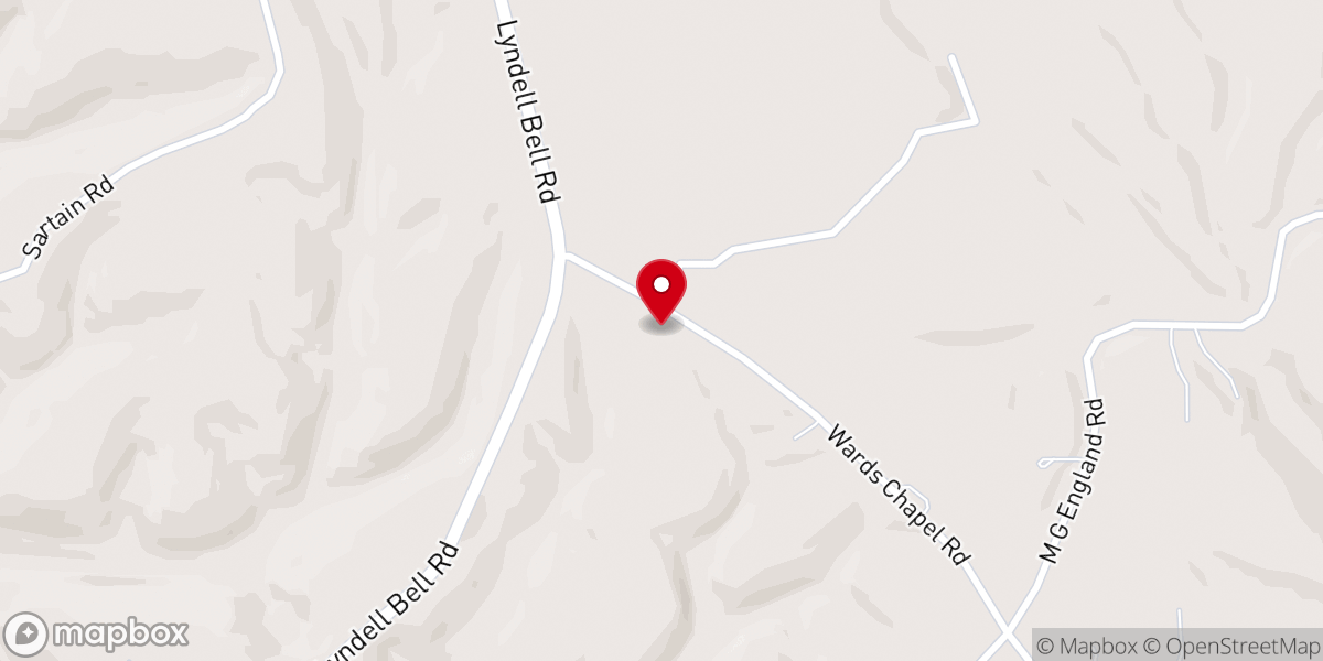 Map showing location of Wards Chapel