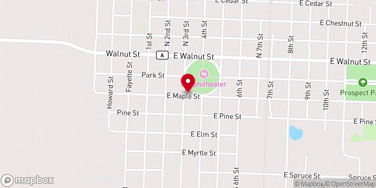 Map showing location of First Baptist Rich Hill