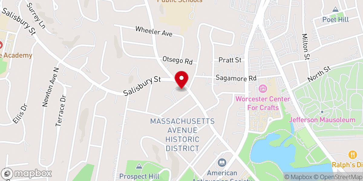Map showing location of Second Church of Christ, Scientist