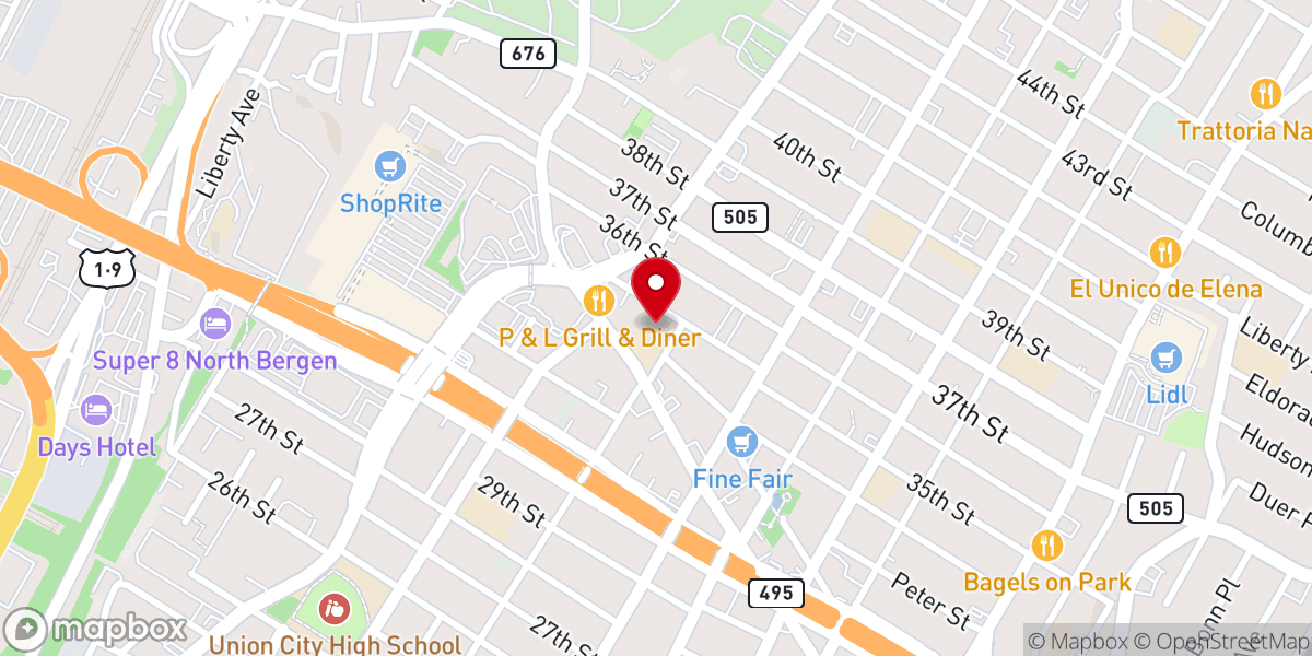 Map showing location of Centro Guadalupe Misioneros De Jesus NJ