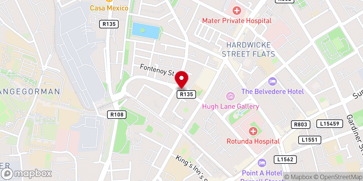 Map showing location of St Mary's Chapel of Ease
