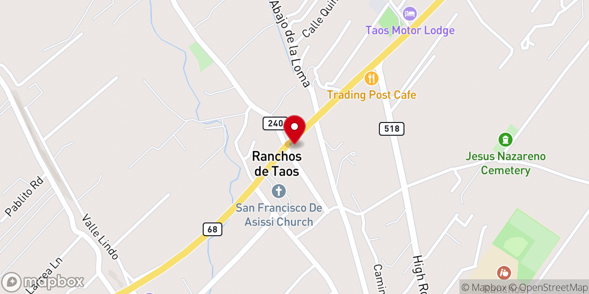 Map showing location of Ranchos Presbyterian Church