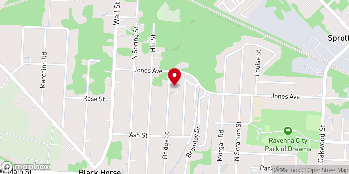 Map showing location of Blackhorse Baptist Church