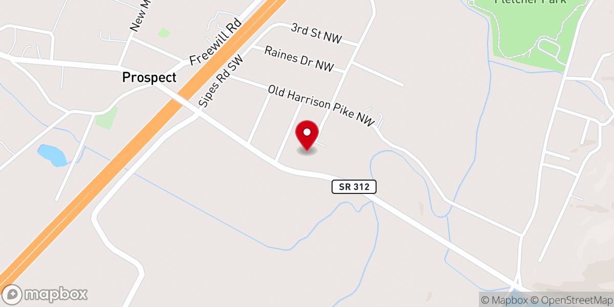 Map showing location of Prospect Church of God