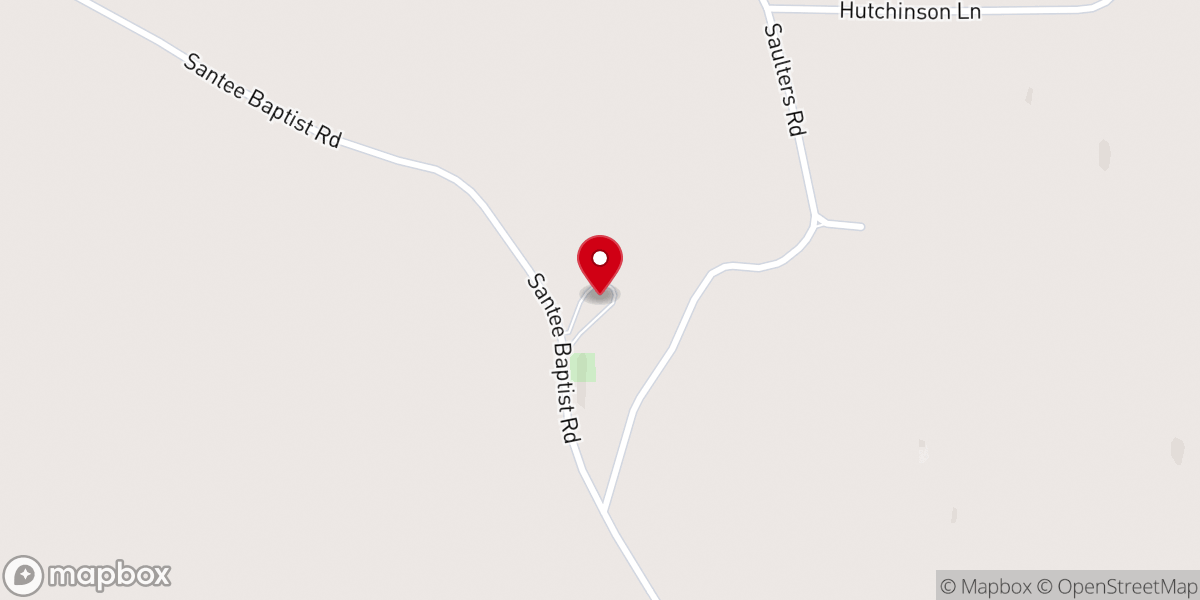 Map showing location of Santee Baptist Church