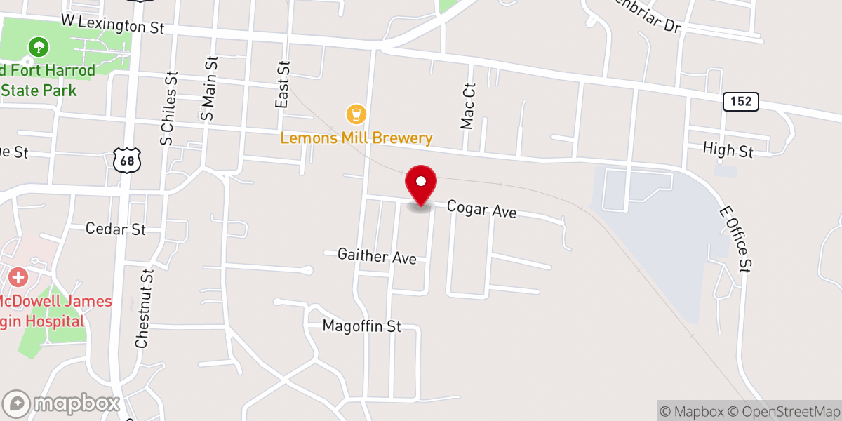 Map showing location of Ellers Memorial Baptist Church