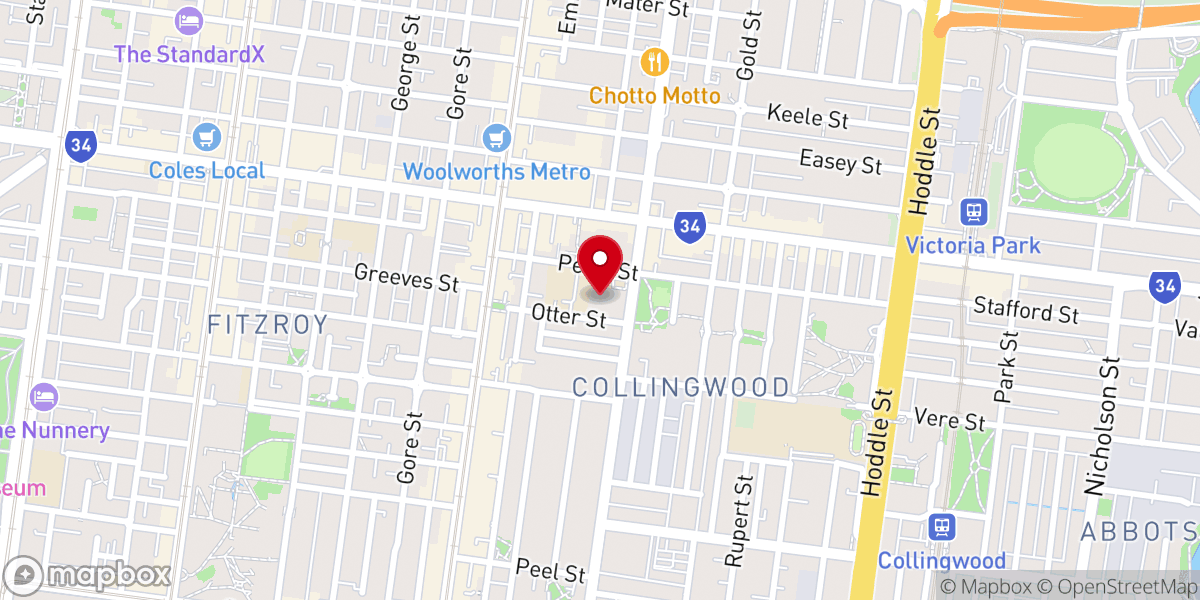 Map showing location of St Joseph's Catholic Church Collingwood