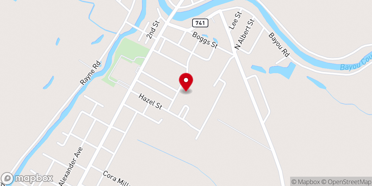 Map showing location of New Life Assembly of Port Barre