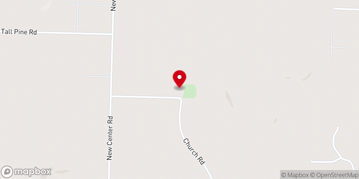 Map showing location of New Center Southern Baptist Church