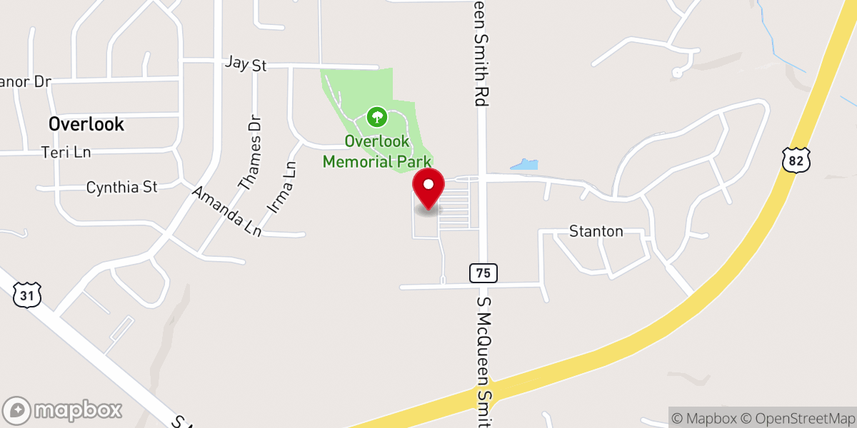Map showing location of Centerpoint Fellowship Church