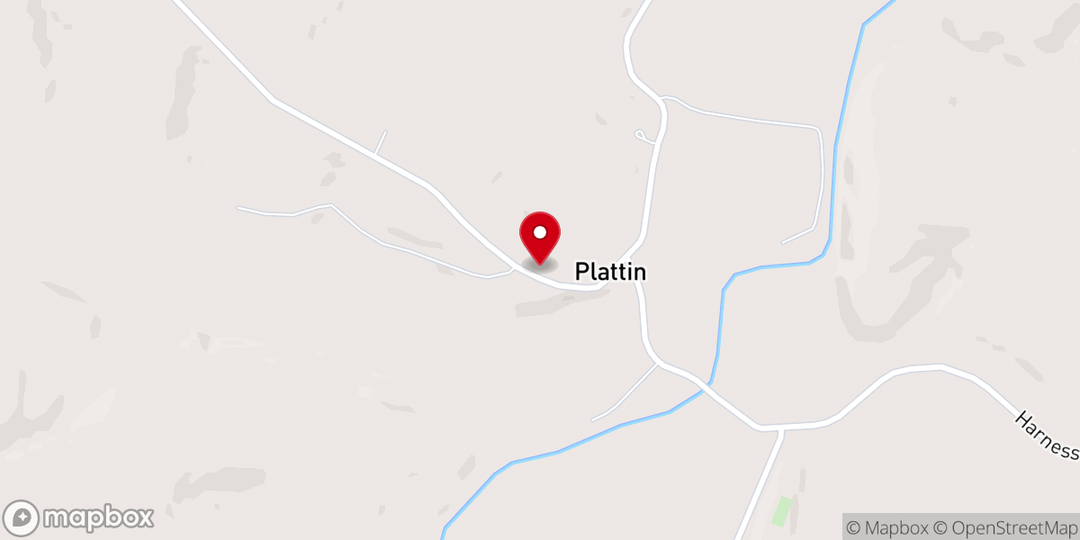 Map showing location of Plattin United Methodist Church